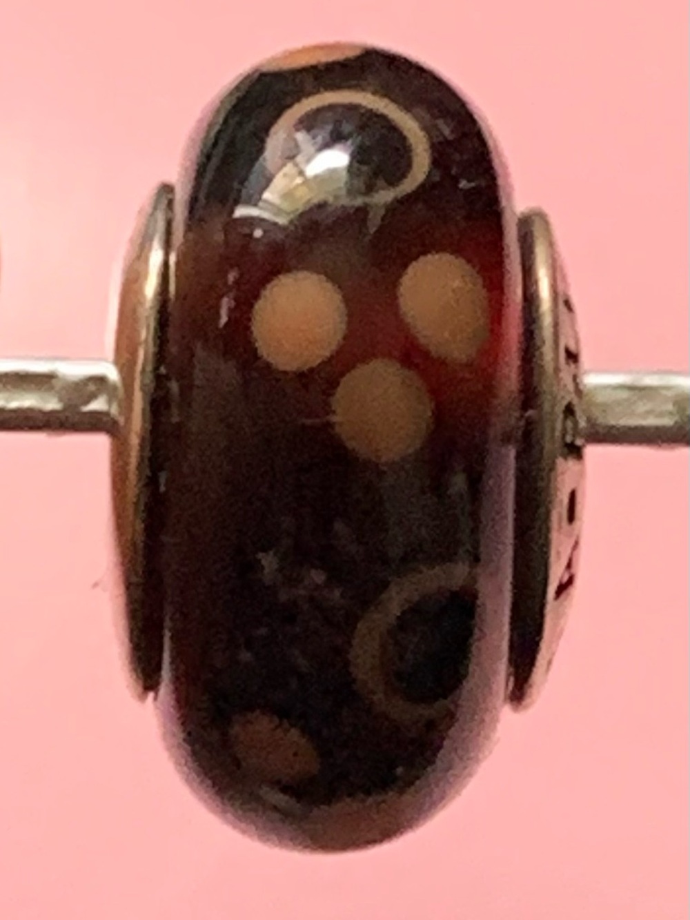 Authentic Retired Pandora Coffee Bubbles Murano Glass Charm 790689